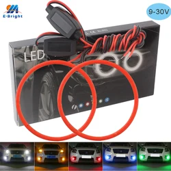 2PCS Halo Ring COB 60MM 70MM 80MM 90MM 100MM 110MM 120MM 12V 24V Car LED Headlight Angel Eyes Fog Lamp