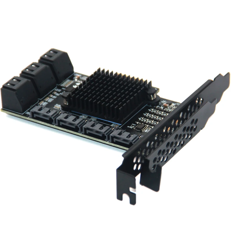 Chia Mining Riser-Adaptateur SATA PCIe ASM1166, 10 ports SATA III vers PCI Express 3.0, bronchContrmatérielle 6 000 cartes