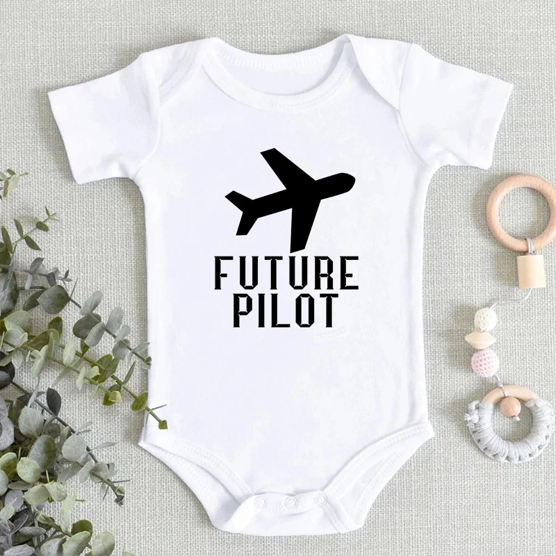 

Future Pilot Printed Baby Bodysuits Rompers Funny Summer Cotton Newbron Jumpsuit Body Infant Boys Girsl Onesies Baby Shower Gift