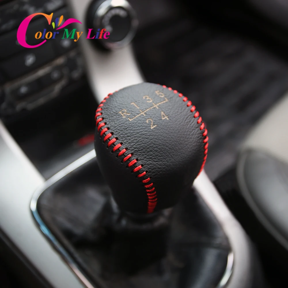 AT MT Gear Shift Collars For Chevrolet Cruze 2009 2010 2011 2012 2013 2014 Leather Gear Head Shift Knob Cover Car Styling