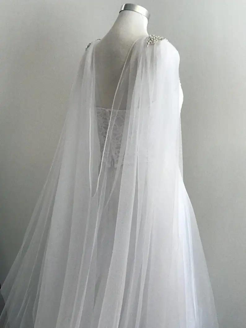 Voile accessoires de mariage, voile de mariée populaire, avec des Appliques en strass, 106 pouces de large X 120 pouces de Long