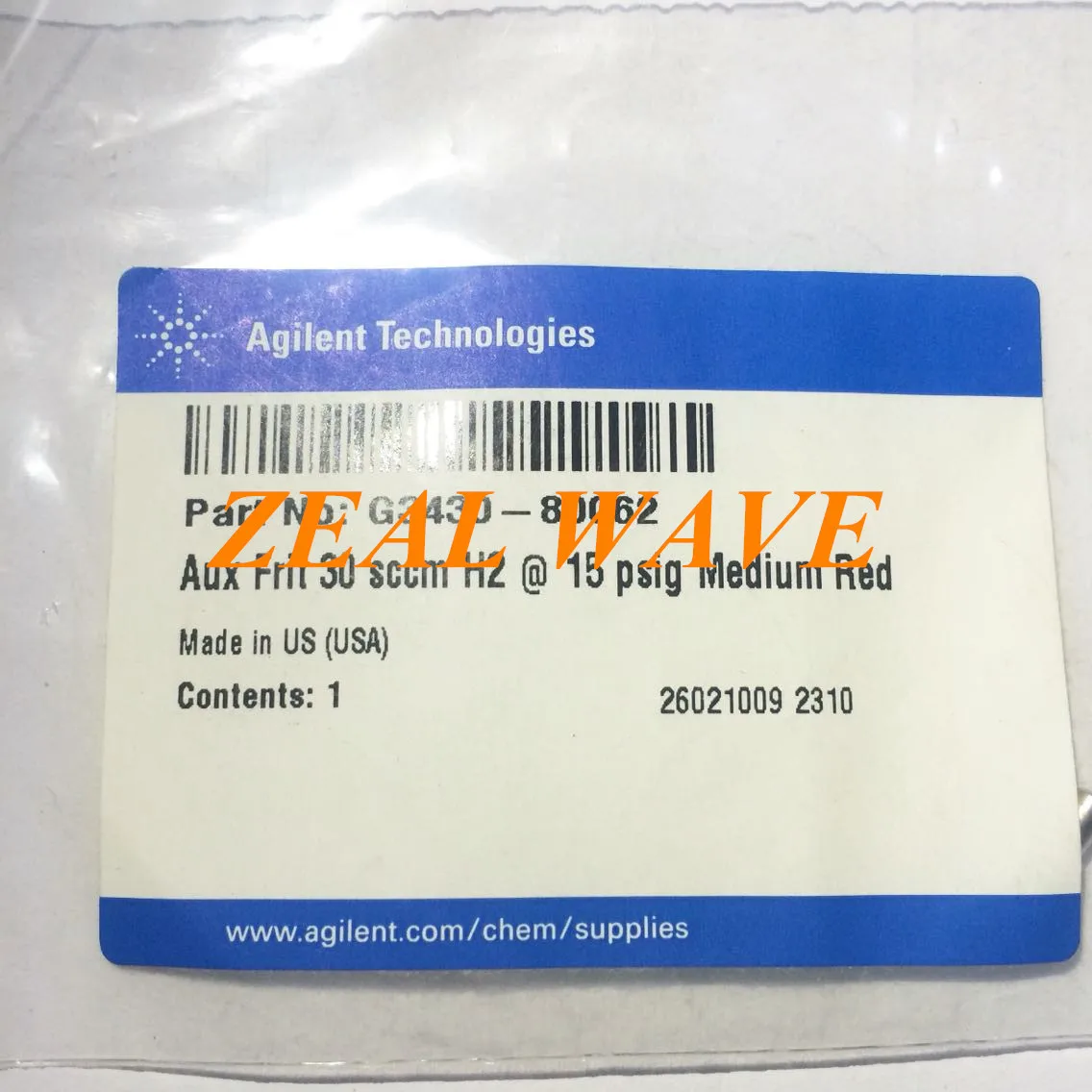 

G3430-80062 30 Sccm H2 Frit II Agilent Consumables