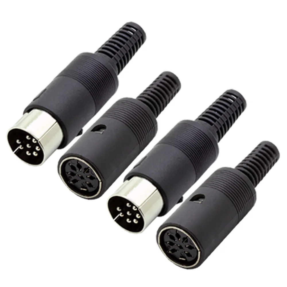 10pcs 3/4/5/6/7/8/13 Pins DIN Connector Male/Female DIN Plug Jack Socket Connector Chassis Cable Mount With Plastic Handle