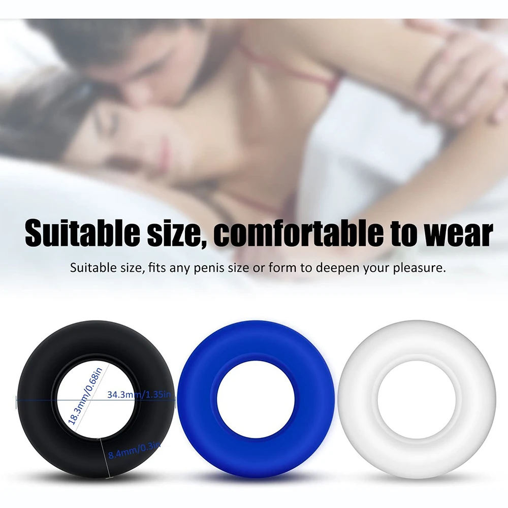 2Pcs/Set Mens Cock Ring Delay Ejaculation Penis Rings Rubber Rings Penis Enlargement Sex Toys For Male Sex Ring Adult Toy 18