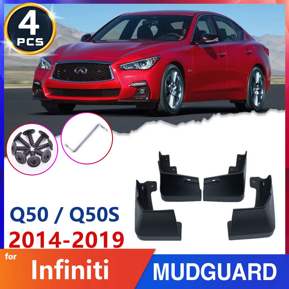 

Car Mud Flap Tire Fender Mudguards for Infiniti Q50 Q50S 2014~2019 2015 2016 Splash Guards Mudguards Accessories Goods Stickers
