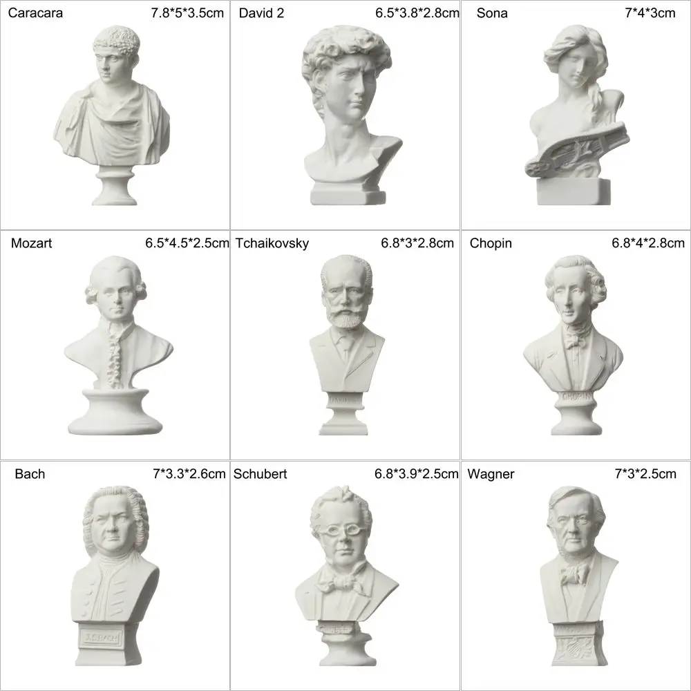 Mini Figurine Celebrities Home Decor Drawing Practice Plaster Statue Famous Sculpture Gypsum Bust Portraits Greek Mythology