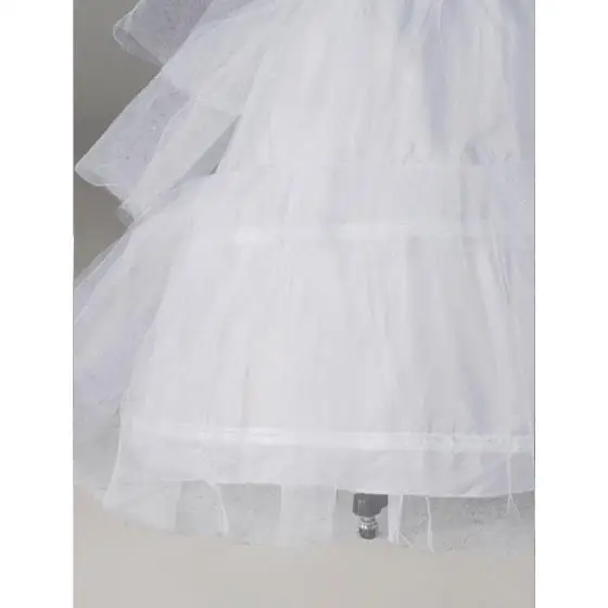 White or black Chapel Train Petticoats Woman 3Layers Tulle Underskirt Wedding Accessories Crinoline For Prom Evening Dress