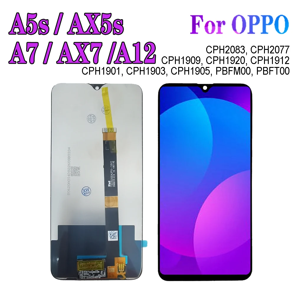 ЖК-дисплей A5s AX5s для OPPO A7 AX7, дисплей A12, ЖК-дисплей с сенсорным дигитайзером cphвклювключение CPH1901 CPH1903 CPH1905 CPH2083 CPH2077 CPH1920, ЖК-дисплей
