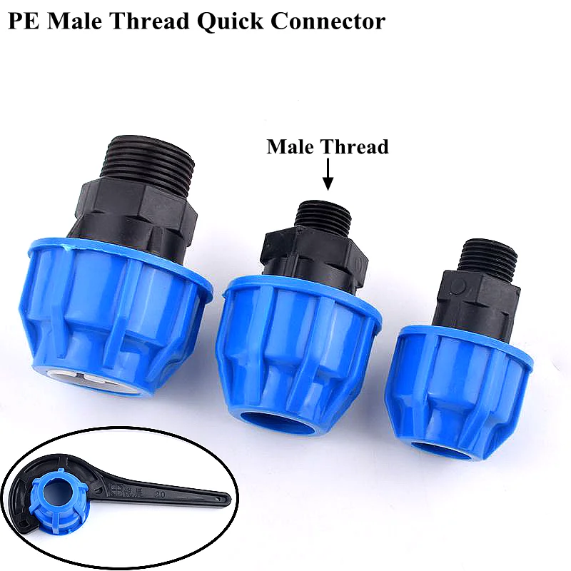 

1pc 1/2" 3/4" 1" Male Thread To 20-32mm PE Pipe Quick Connector Agriculture Garden Watering Irrigation System Water Tube Joint