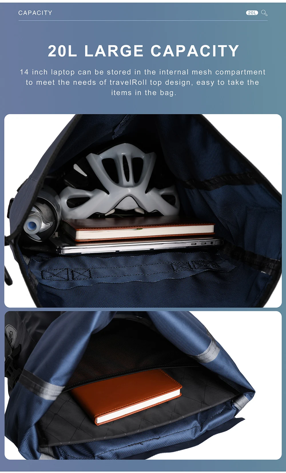 Rhinowalk Waterproof Bike Pannier Backpack 20L Trunk Bag Travel Cycling Bag Basket MTB Road Bicycle Rear Rack Tail Bag Accessory