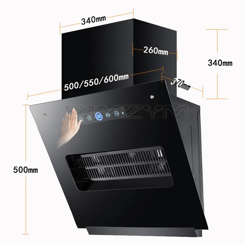 Campana extractora montada en la pared para el hogar, campana extractora de 50/55/60cm, estufa pequeña, succión lateral, limpieza inteligente, Ventilación de 220V