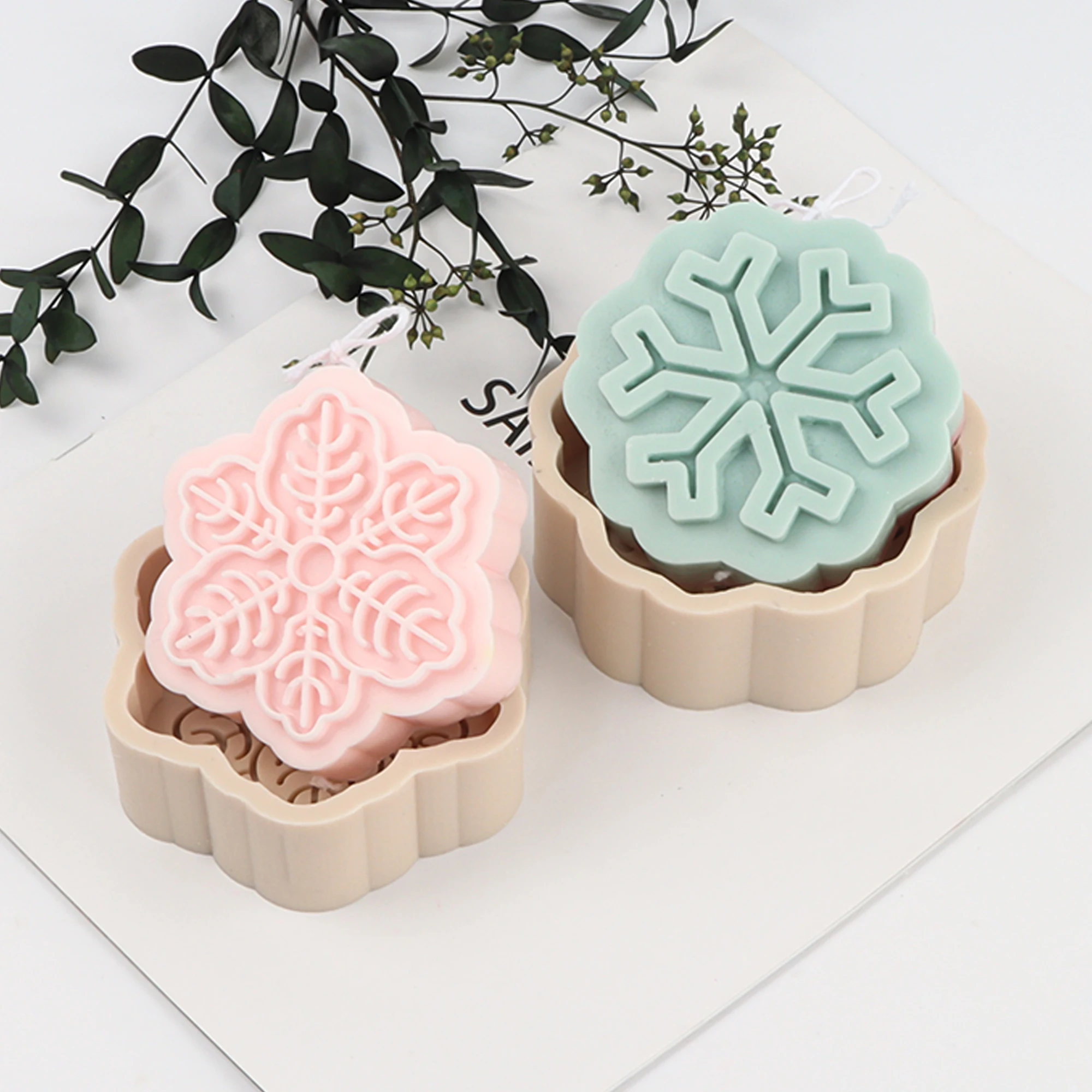 Xmas Plane Flat Silicone Candle Mold Christmas GIft Santa House Sled Festival Tree Hook Seal Soap Mould Decoration for Party