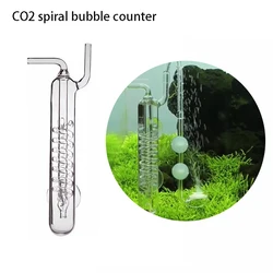 Aquarium Tank ，CO2 Diffuser Bubble Counter Spiral Glass Atomizer Regulator for Planted Tank with Suction Cup CO2 Equipments