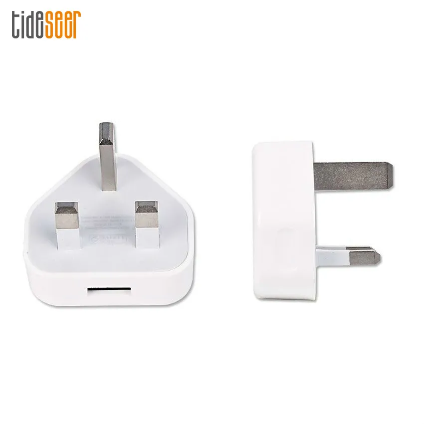 200pcs3 Pin UK Plug Wall Charger Mobile Phone Power Adapter USB Fast Charging Travel Chargers for iPhone XS 12 Samsung S9 Xiaomi