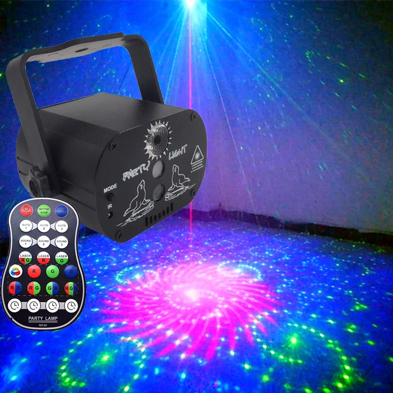 Mini LED Laser Projector Light Portable 60 Pattern USB Starry Sky KTV bar Atmosphere Lamp Home Colorful Flash Party  Wedding