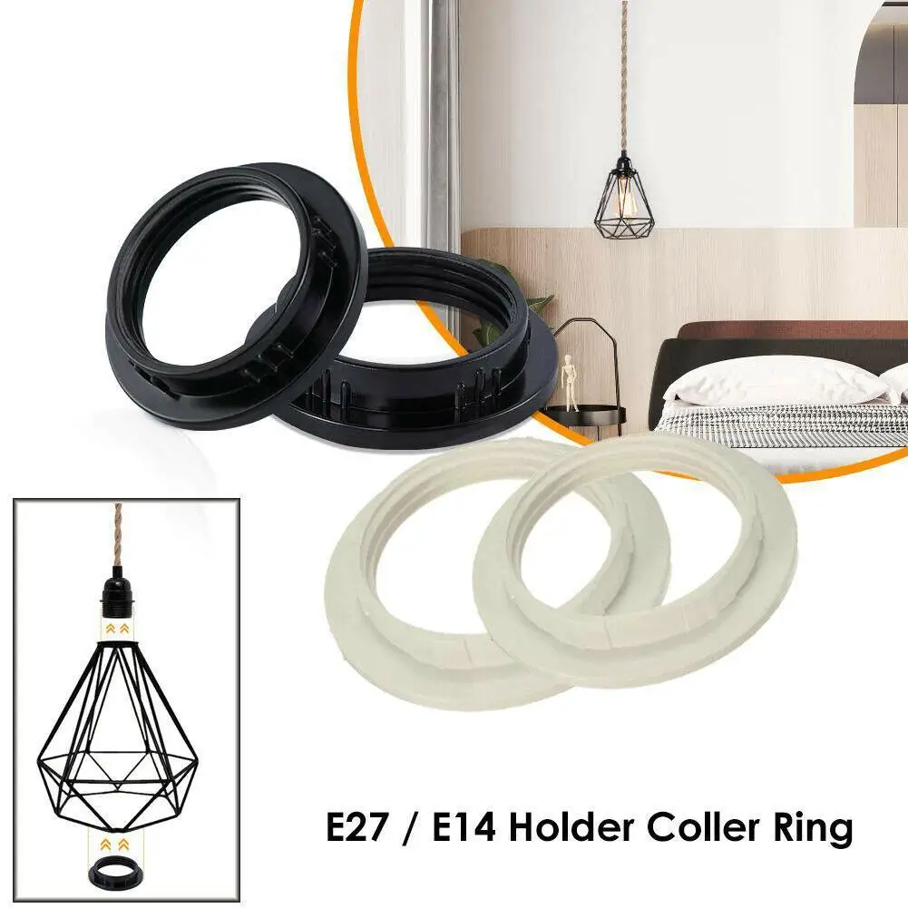 E27 plastikowy Adapter abażur z czarnym/białym jasnym odcieniem Adapter kołnierza uchwyt żarówki klosz do lampy akcesoria wymienne abażury