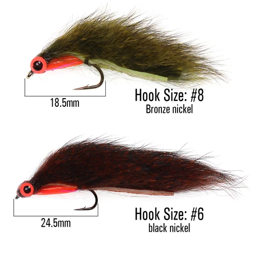 Imagen 2 del producto ICERIO señuelos luminosos de ojo de pez, serpentinas de tira de ardilla Zonker, moscas, trucha, lubina, pesca con mosca, 4 piezas