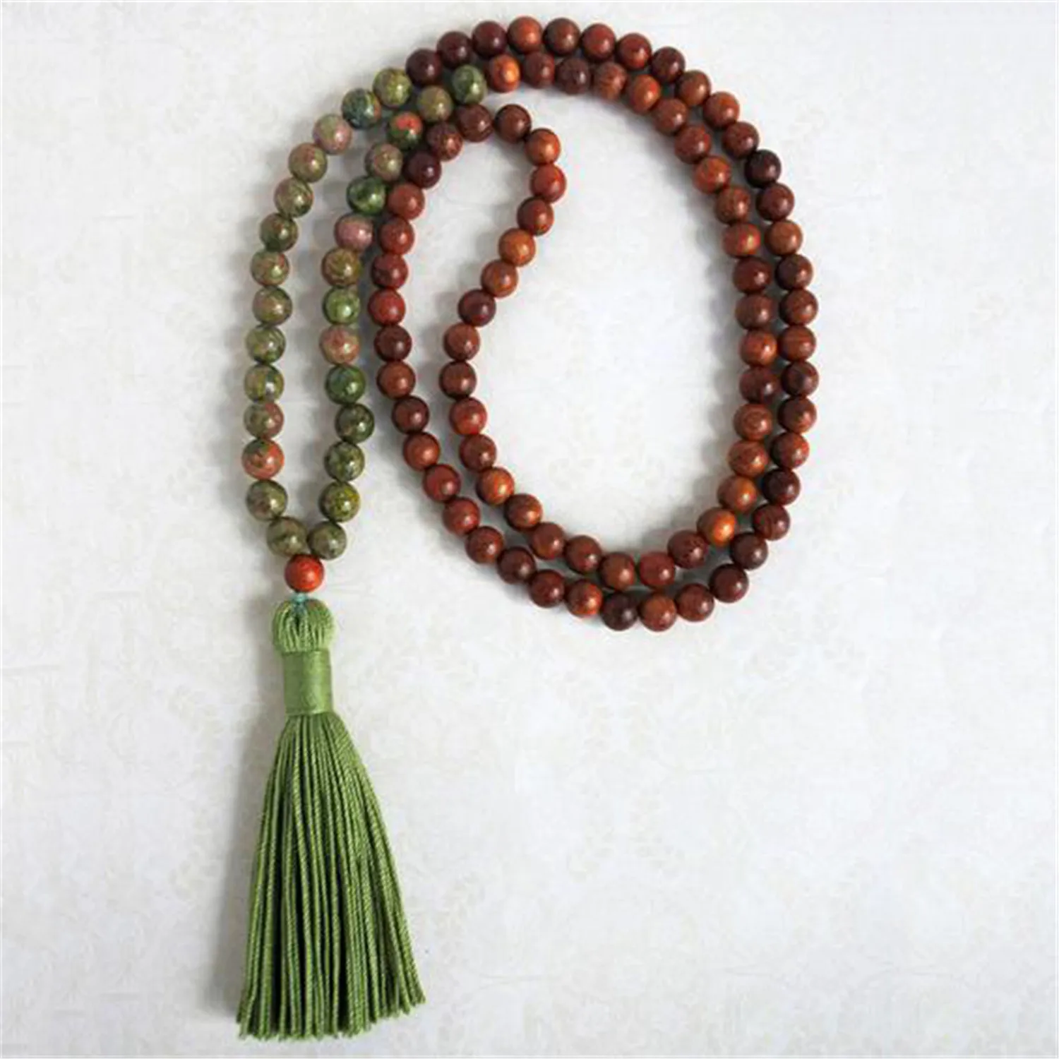 

Natural Color Stone 108 Beads Handmade Tassel Necklace Prayer Mala Spiritua Japa Yoga Mala Chakra Spirituality Men