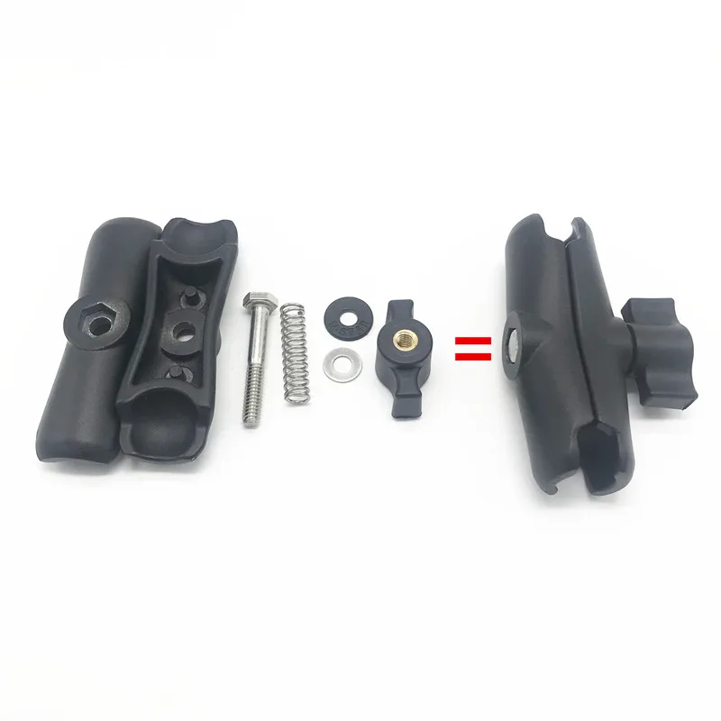 Aluminum Alloy 9cm Double Socket Arm 1 Inch Ball Mount Base Bracket Holder for Motorcycle Bicycle for Gopro Camera