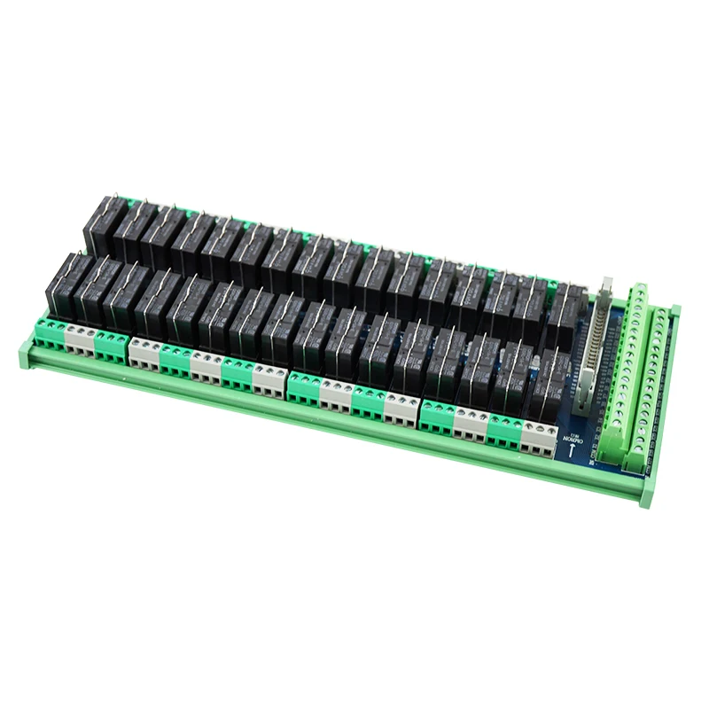 Huaqingjun 32-Channel 1NO 1NC DC24V Relays Black Relay Module 16A Electromagnetic Relay for Packaging Machine