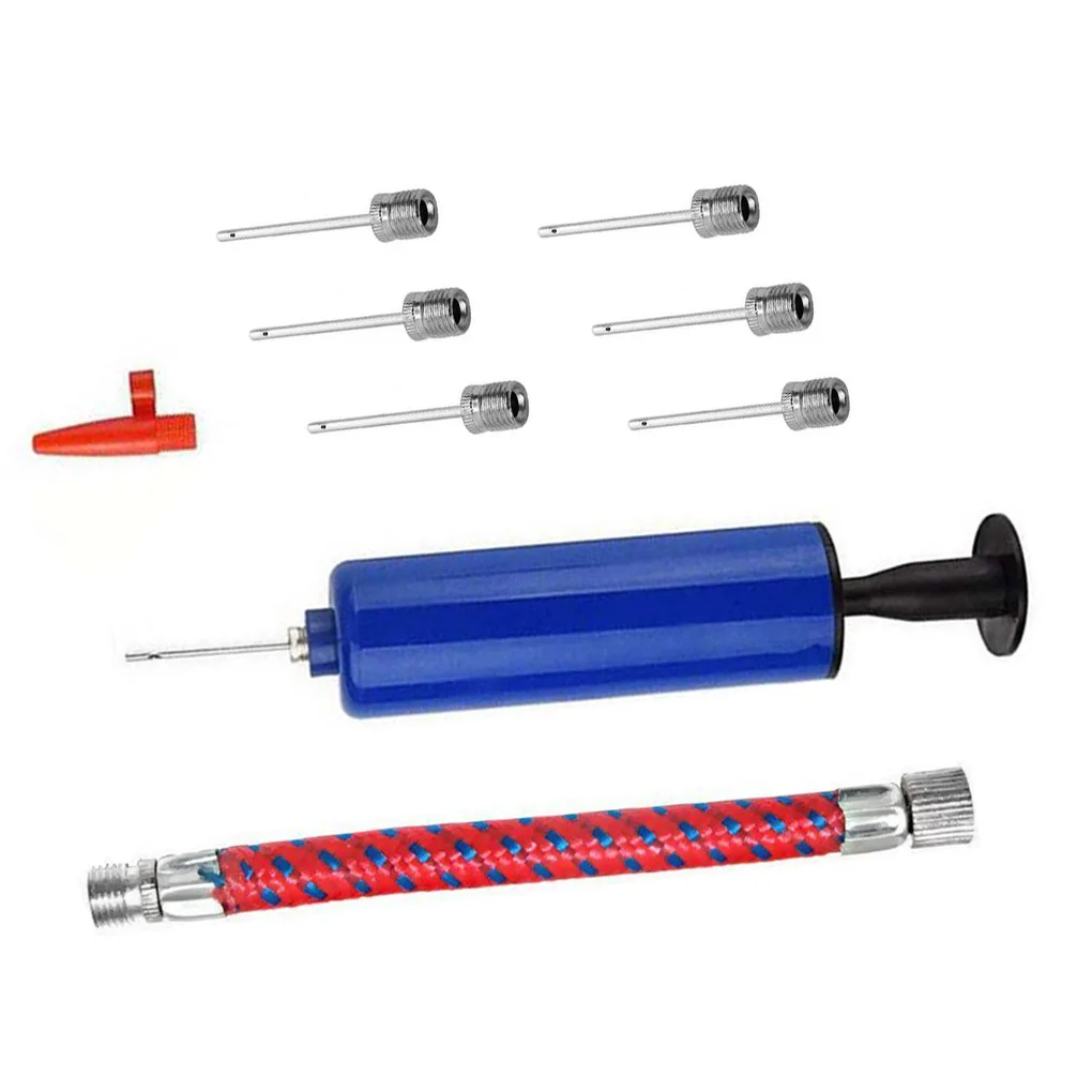 Ball Pump Set with Nozzle Hose Effective Practical Inflating Needle Kit Hand Air Pumps Volleyball Supplies Type 2