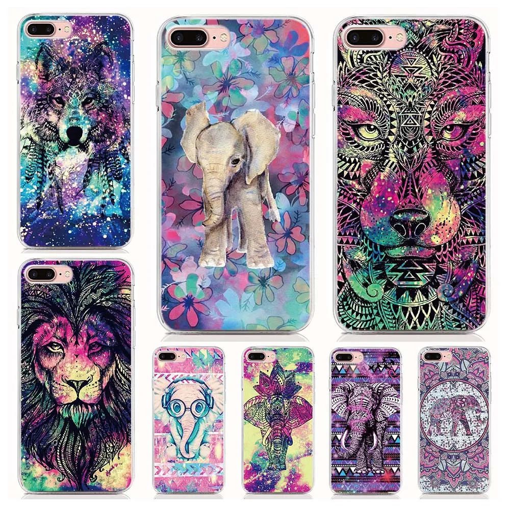 Silicone Case Coque For Samsung Galaxy S20 Ultra S20 FE S10e S10 5G S9 S8 Plus TPU Soft Cover Animal Elephant Wolf Lion