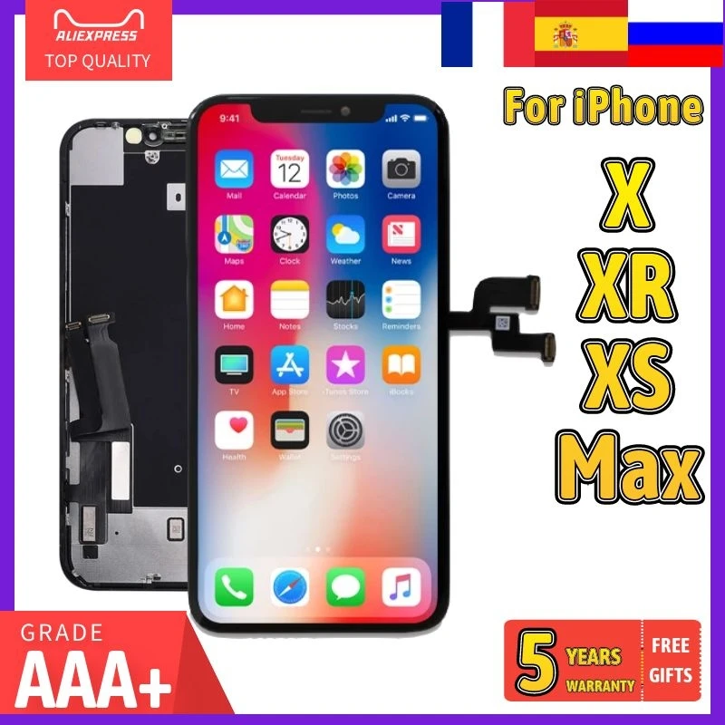 

ЖК-дисплей для Apple iPhone X XR XS Max 11 Pro, сменный сенсорный экран с дигитайзером TFT OLED 3D в сборе, программируемый, True Tone