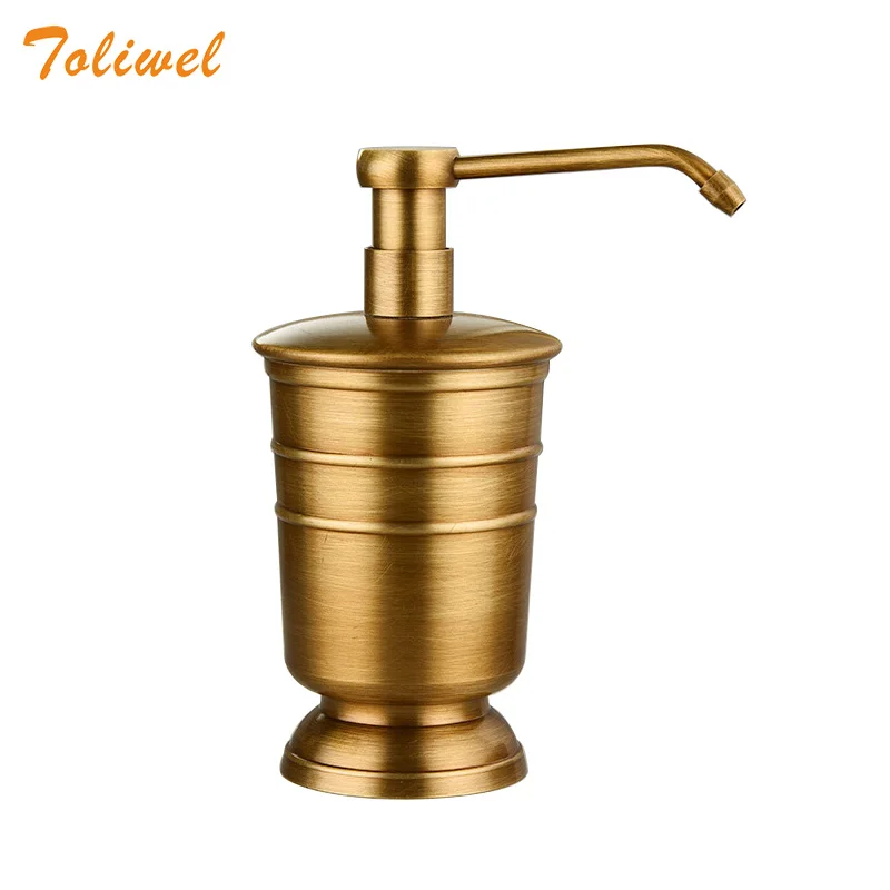 

Antique Brass Tall Soap Pump Liquid Soap Dispenser Holds for Bathroom, Kitchen Sink,Bathroom Accessories