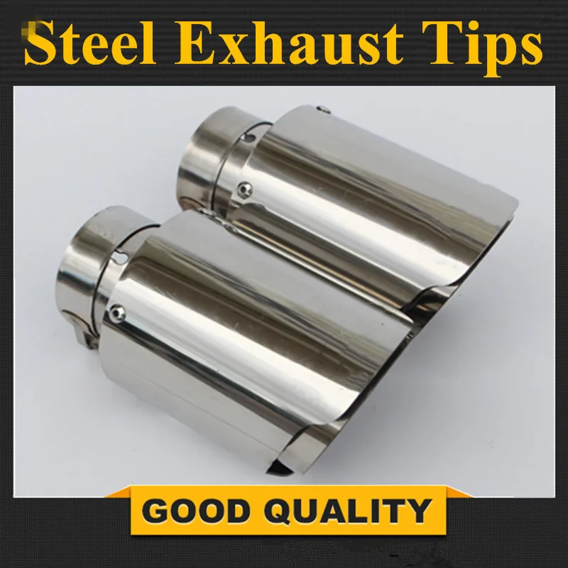 

Новейший стиль, универсальная выхлопная система из нержавеющей стали, концевая труба + наконечник выхлопной системы автомобиля, 1 шт.