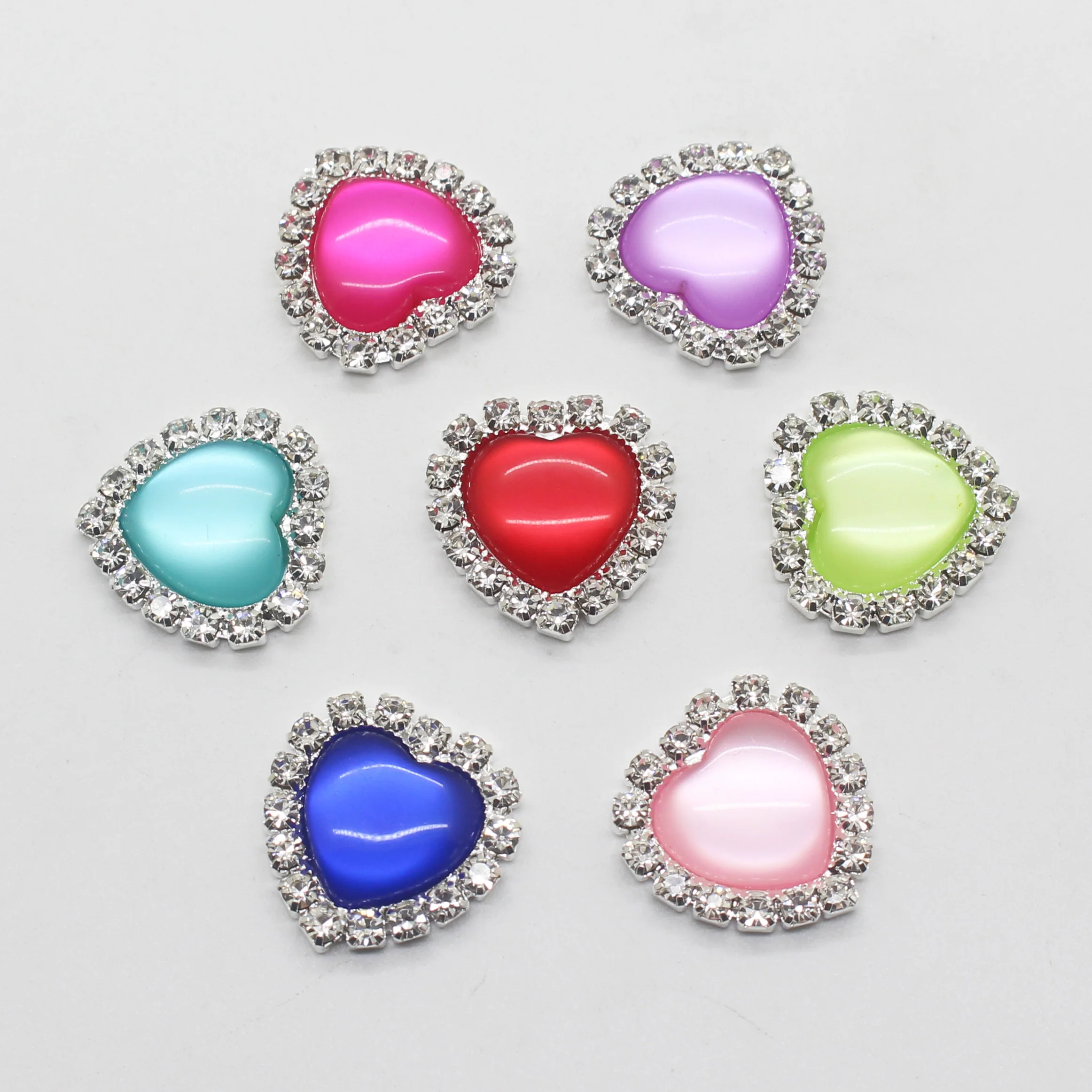 10 قطعة 18 مللي متر القلب الراتنج الحصى حجر الراين أزرار شقة الظهر الزينة للحرف اليدوية DIY بها بنفسك صنع المجوهرات اكسسوارات الديكور #4