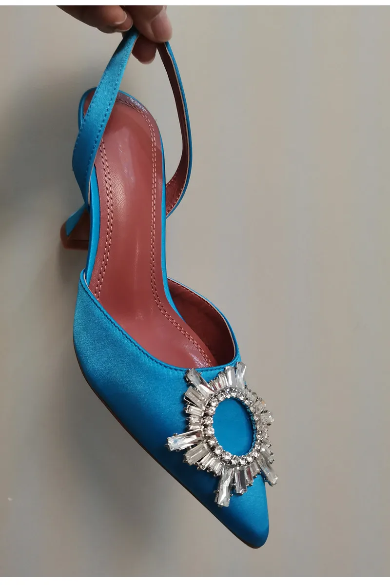 Sandalias de estilo estrella para mujer, zapatos de gladiador con tacón alto y punta estrecha, a la moda, para oficina, verano, 2023