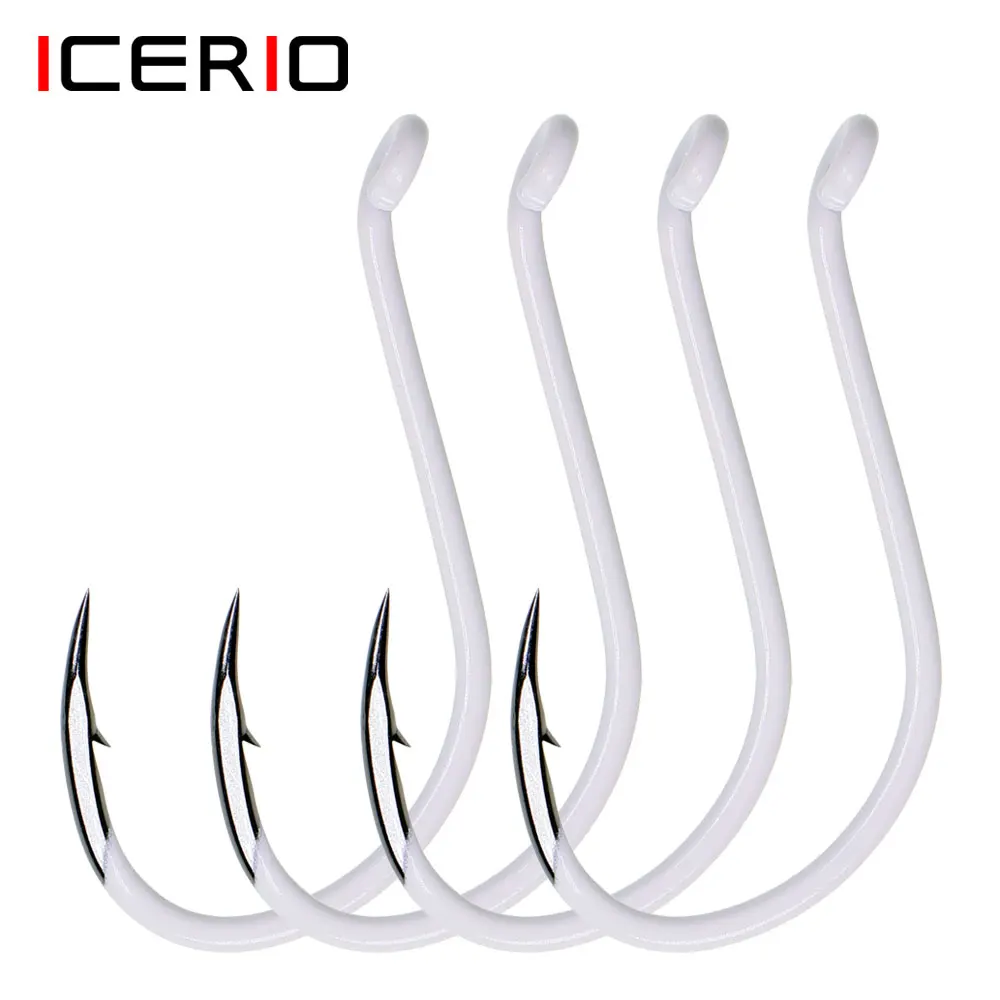 ICERIO 15/25PCS Glow Coating Octopus Hooks Sharp Point Saltwater Anti Corrosion Fishing Hook 3/0 4/0 5/0 6/0 7/0