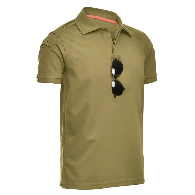 Summber Quick-drying Polo Tactical T-shirt Short-sleeved Military Polyester T-shirt