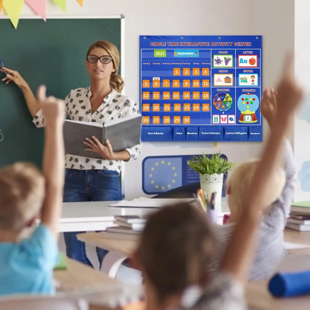 Trẻ Em Hình Tròn Thời Gian Trung Tâm Bỏ Túi Đồ Bộ Trẻ Em Giáo Dục Học Màu Sắc Lịch Đếm Từ Ngữ Vần Hình Túi Bảng Xếp Hạng