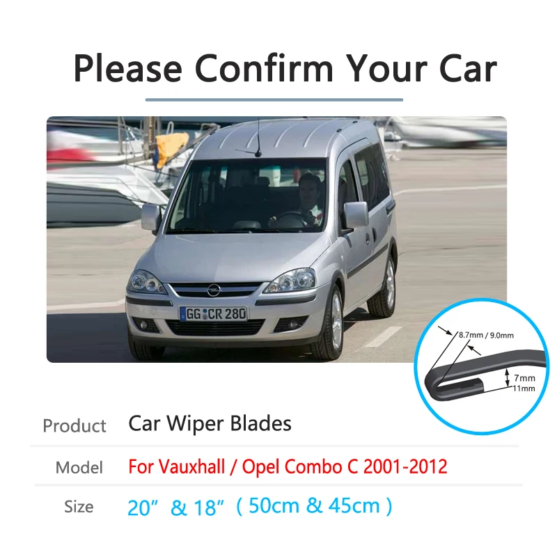 for Vauxhall OPEL Combo C 2001~2012 Windscreen Wipers Car Wiper Blade Car Accessories 2002 2003 2004 2005 2008 2009 2010 2011