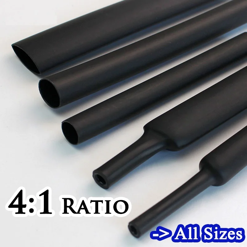 4/6/8/12/16/18/20/24/32/40/52MM rapporto 1: 1 tubo termorestringente con colla kit di cavi avvolgenti per tubi adesivi a doppia parete