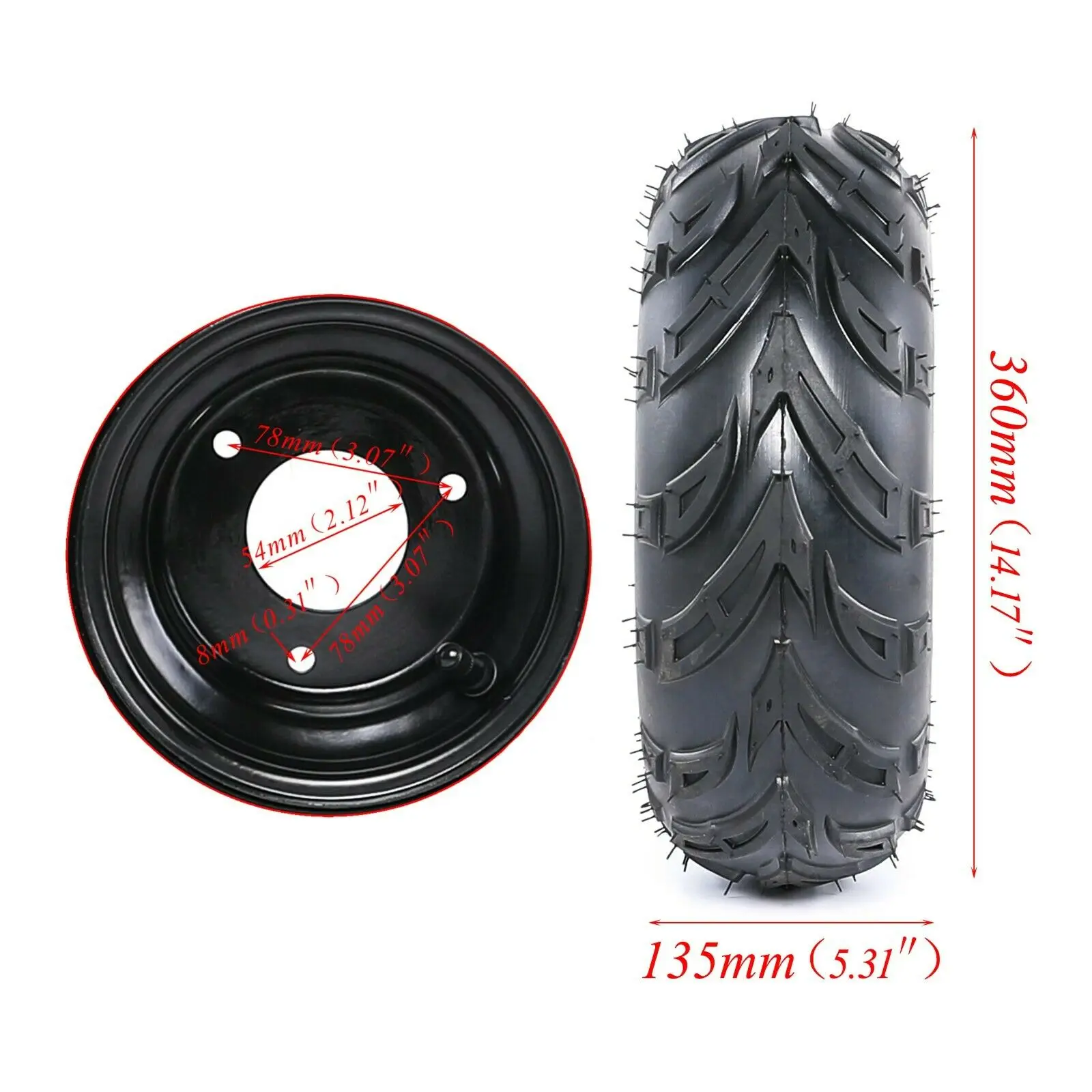 2 Pack of 145/70-6 ATV OFF-ROAD GO KART QUAD TIRE WHEEL RIM INNER TUBE L+R