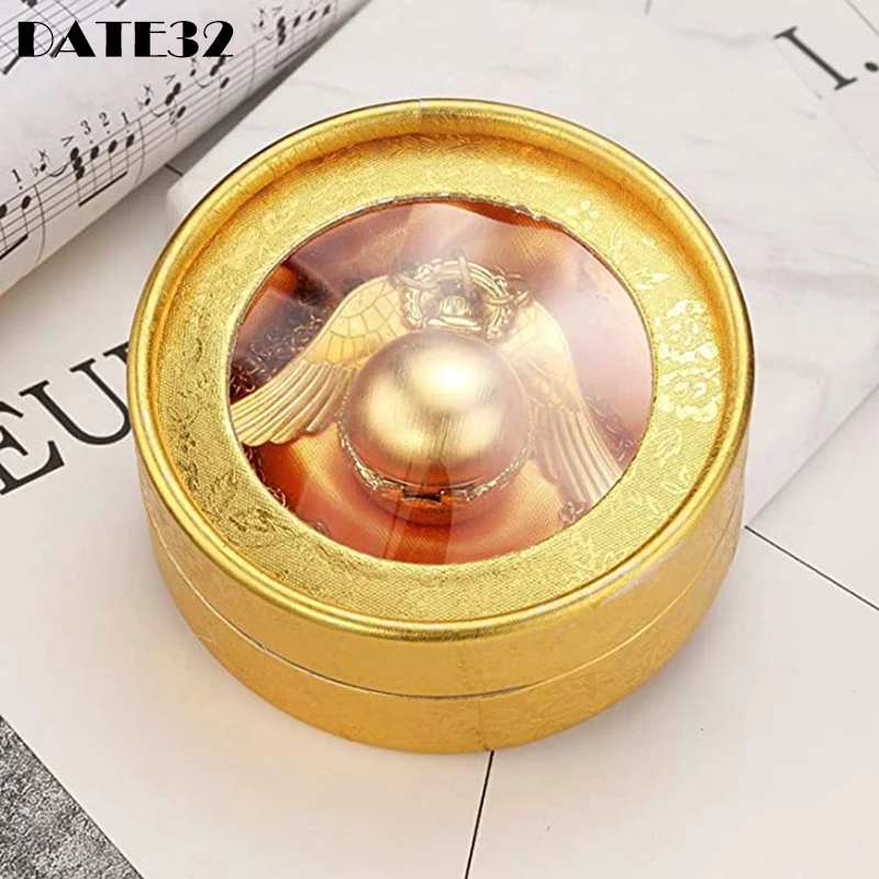 Gold Wings Ball Necklace Pendant Quartz Pocket Watch with Chain Luxury Box Clock Gifts for Boys Kids Men Women Birthday Present