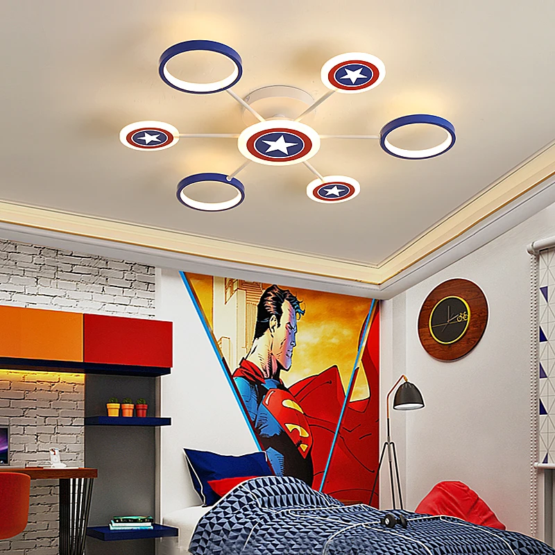 Captain children\'s lamp modern led chandelier bedroom boy girl children\'s room home decoration 90-260V ceiling chandelier