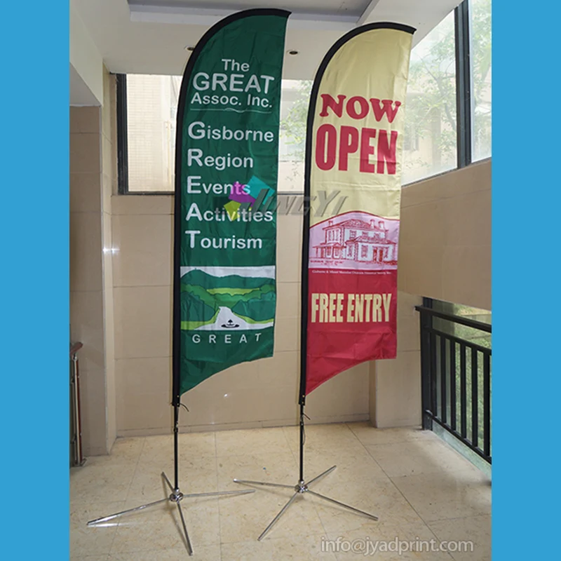 2.5M Custom Feather Flags with Both side printing, Outdoor Advertising Display Beach Banner,Cross base ,Free shipping