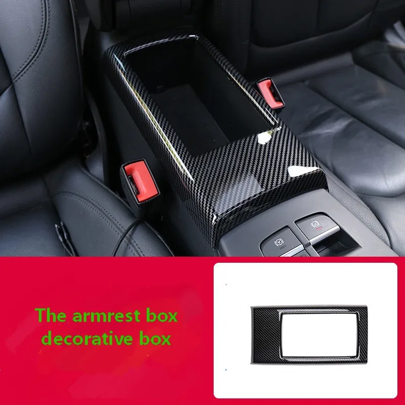 Carbon Fiber Color Central Armrest Storage Box Panel Cover Trim For Audi A3 8V 2014-2018 ABS Car Styling Interior Accessories