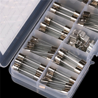 60Pcs/Box 6x30mm 5A-30A Glass Tube Fuses Assorted Kit with Fuse Holder  Fuse for Pressure Wash  Fuse Adapter