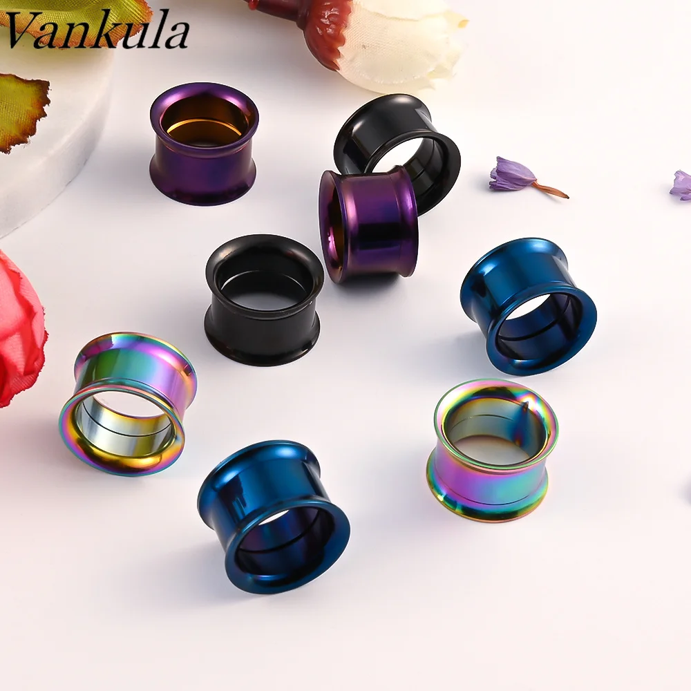 

Vankula 10pcs Wholesale Lots Bulk Body Jewelry Ear Gauges Plugs Stainless Steel Tunnels Expander for Piercings