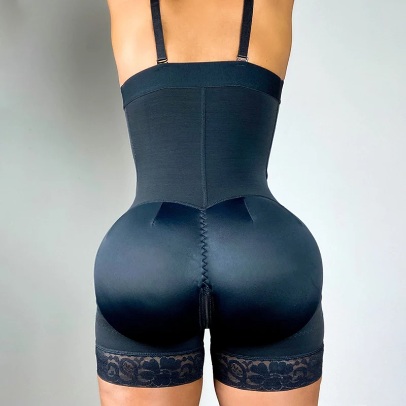 High Compression Women'S Shapewear Bodysuit Women Lace Extra Firm Zipper Control Bodysuit fajas reductoras y modeladoras mujer