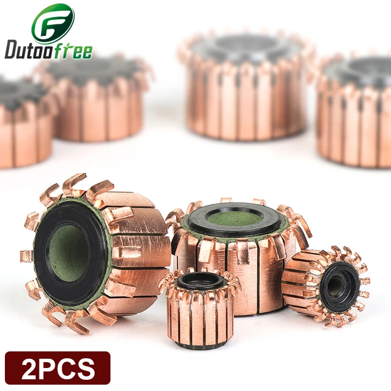 

2PCS Copper Rod Alternator Motor For Micro-Drilled Armature Reversing Collector Copper Tones Brass Engine Collector