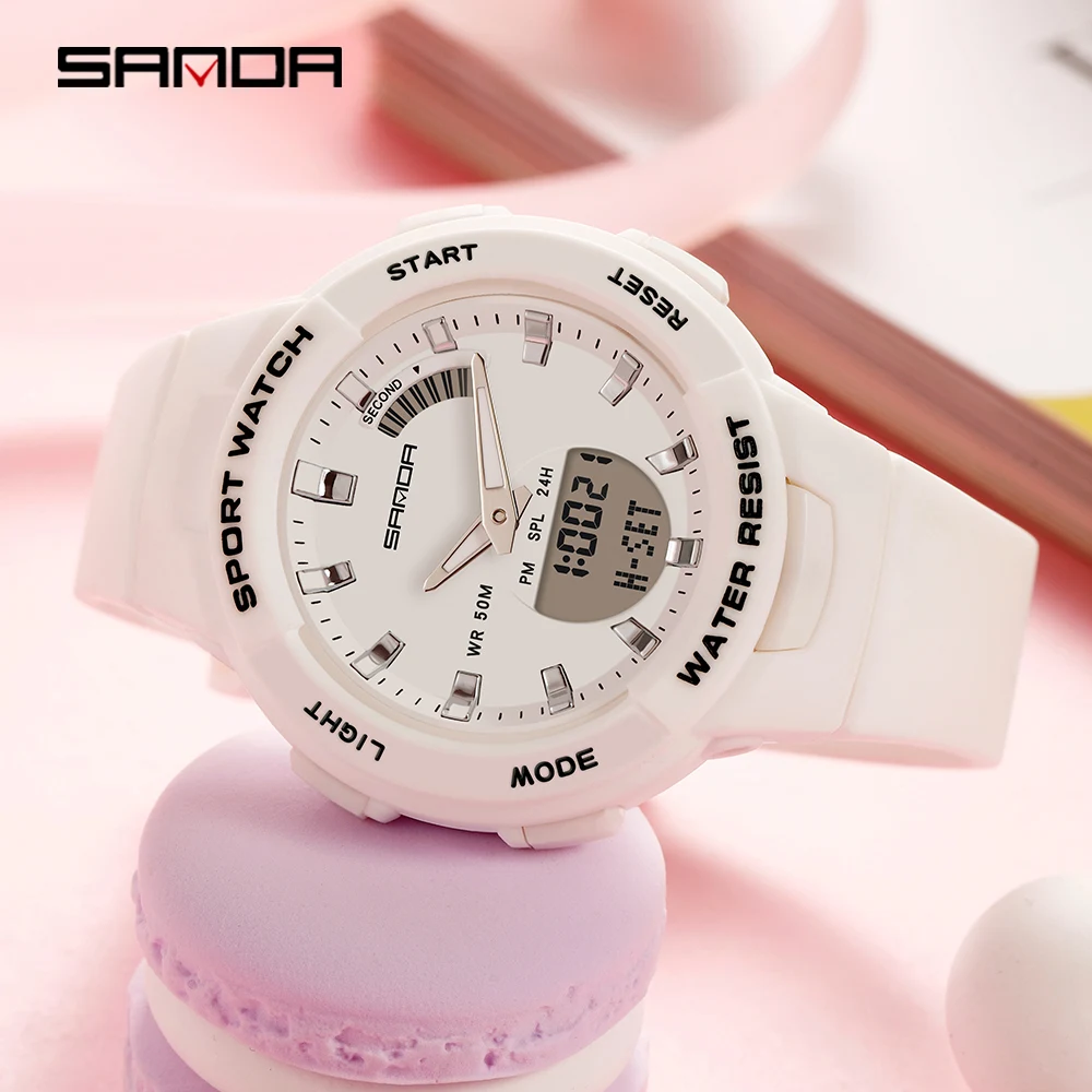 Fashion Sanda Top Brnad New Luxury Women Sport Watch Military Waterproof Multifunctional Led Digital Quartz Relogio Feminino