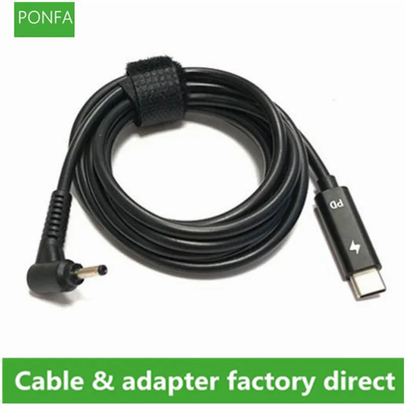 USB Type C to DC 3.0x1.1mm 3.0*1.1 Male Plug Converter PD Charging Cable Cord For Ace r Aspire 19V Laptop Power Adapter 1.5m