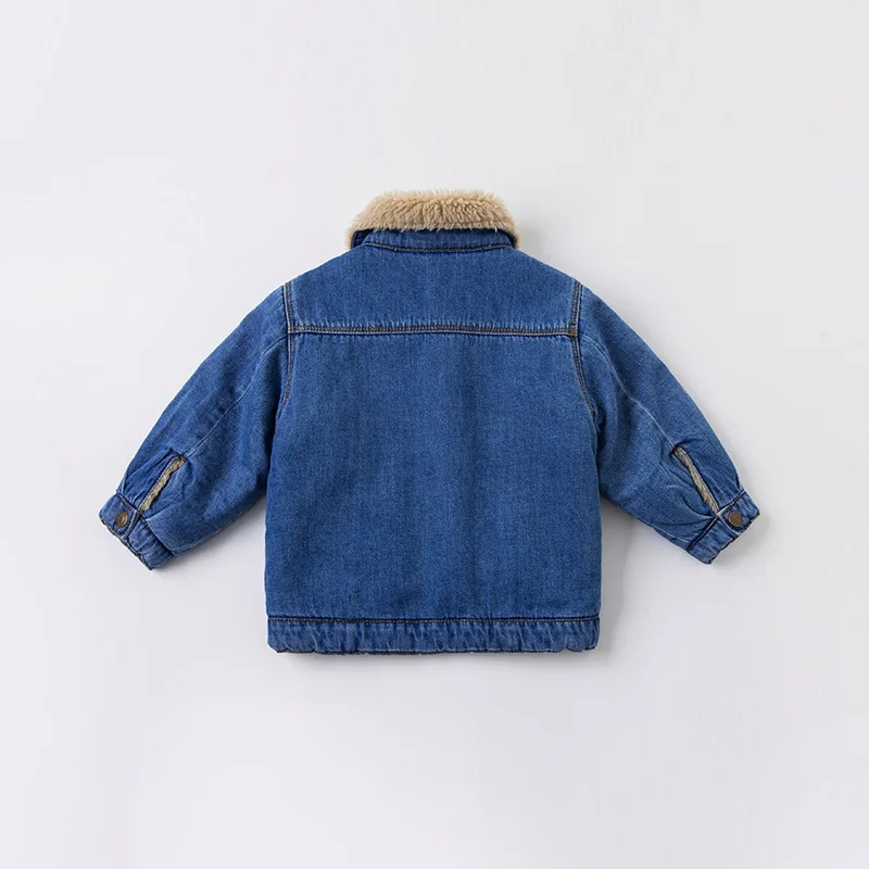 DBX15270 dave bella winter baby boys fashion letter double-wear pockets button coat children tops infant toddler outerwear