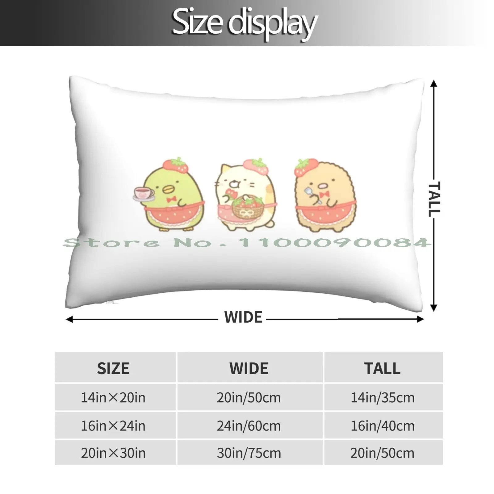 Sumikko Gurashi Strawberry Pillow Case 20x30 50*75 Sofa Bedroom Frog Toad Children Story Tale Long Rectangle Pillowcover Home