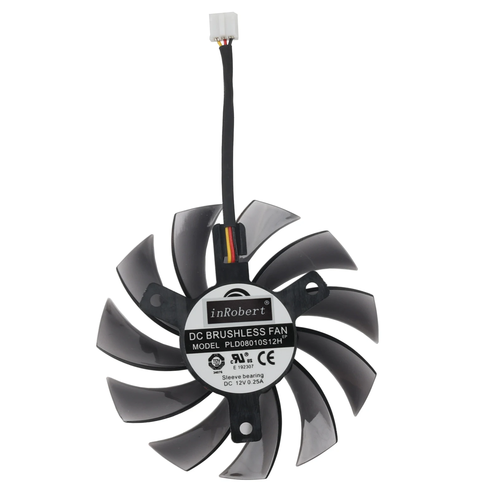 Ventilador da placa de vídeo t128010sm pld08010s12h, 2pin, 3pin, 75mm, para gigabyte amd radeon r9 270x 280x 290x